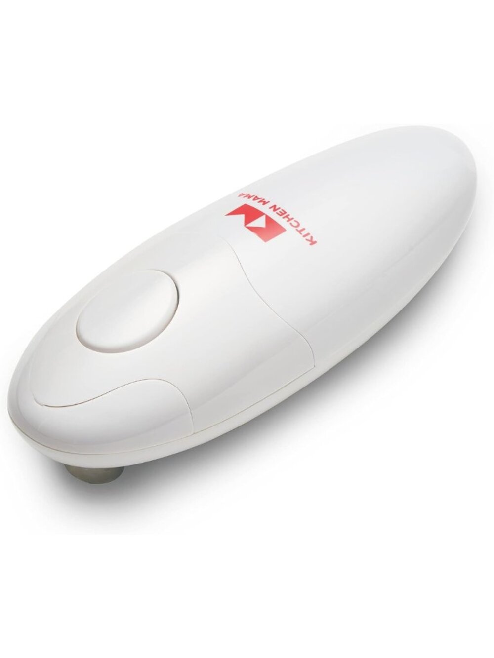 Electric Can Opener - Battery Operated, Easy One-Handed Use, Compact & White